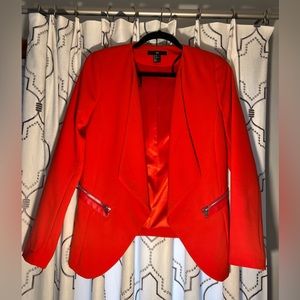 H&M Blazer red/melon hits at hips, just below waist